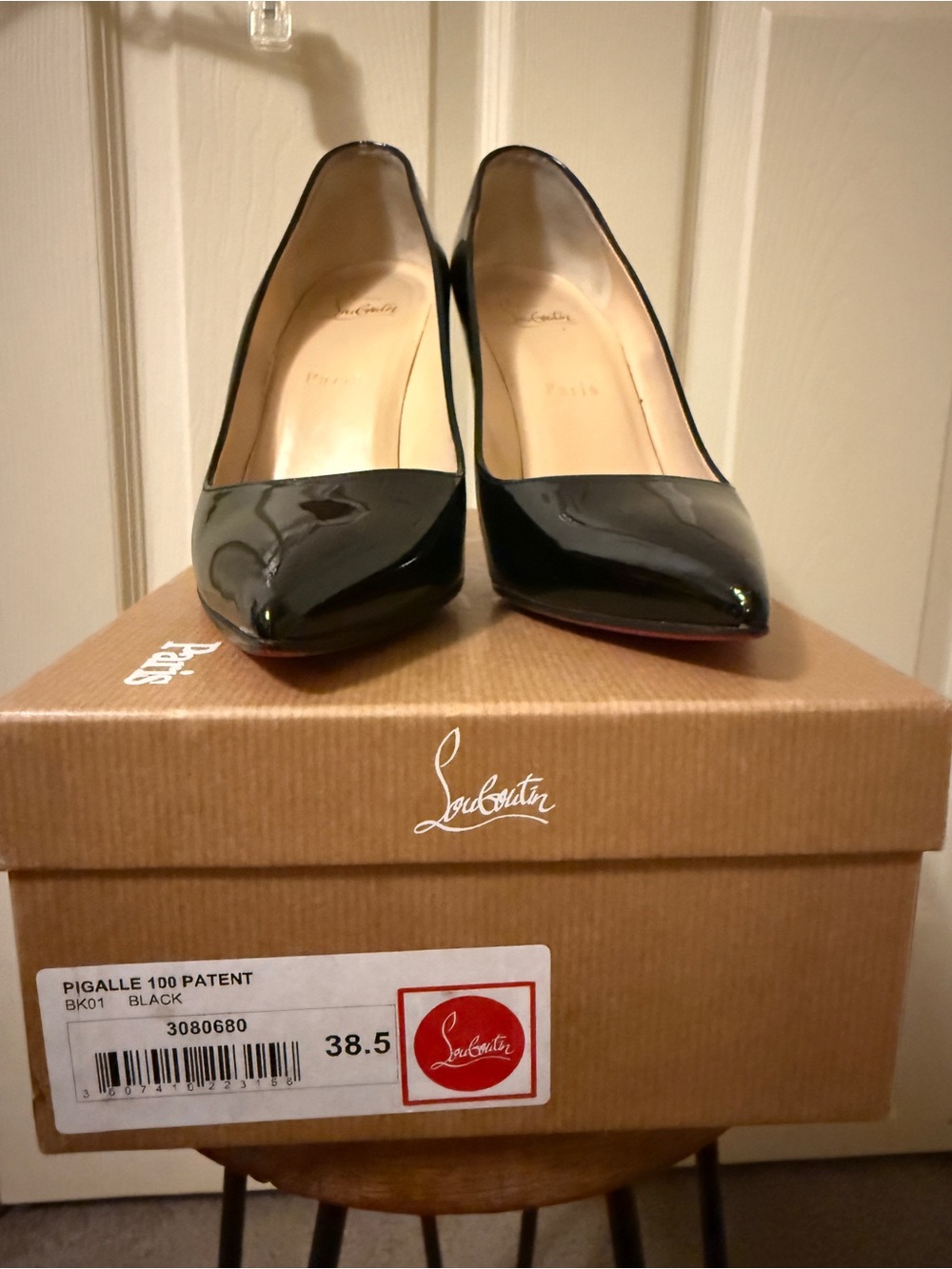 Christian Louboutin Black Patent Pigalle 100 Pumps